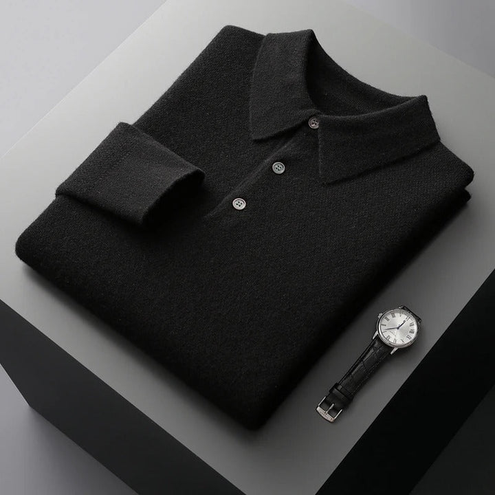 Klassischer Herren Business Pullover mit Polokragen, vielseitig kombinierbar für Männermode.