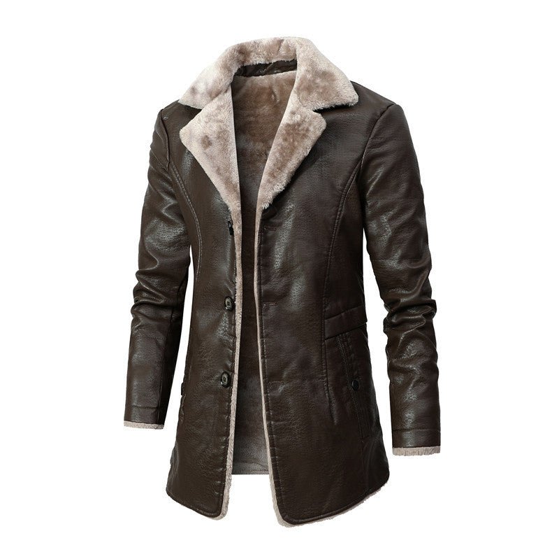 Eleganter brauner Herrenmantel, ideal für Herbst und Übergang. Komfortabler Business- und Freizeit-Outerwear.
