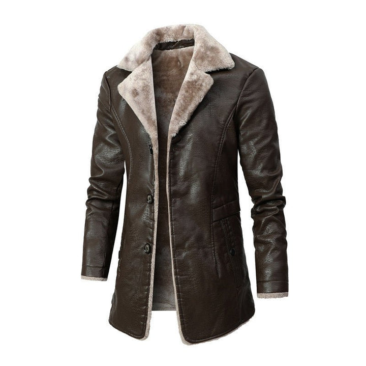 Eleganter brauner Herrenmantel, ideal für Herbst und Übergang. Komfortabler Business- und Freizeit-Outerwear.