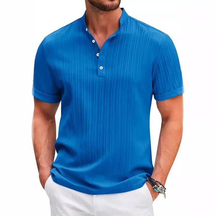 Herren Knitter-Look T-Shirt, lässig & atmungsaktiv für den Sommer. Bequem & stilvoll für Freizeit.
