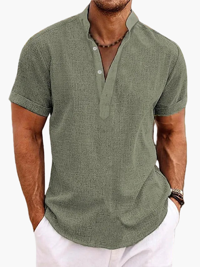 Qualitäts Herren Henley Shirt Kurzarm, strapazierfähig und stilvoll, perfekt für aktive Sommertage.