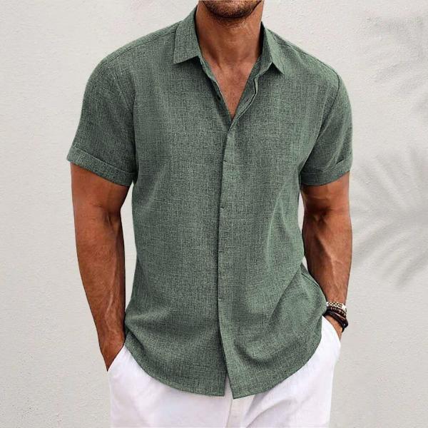 Lässiges Herren Sommerhemd mit offenem Kragen & lockerer Passform. Ideal für Smart Casual Looks & Urlaub.
