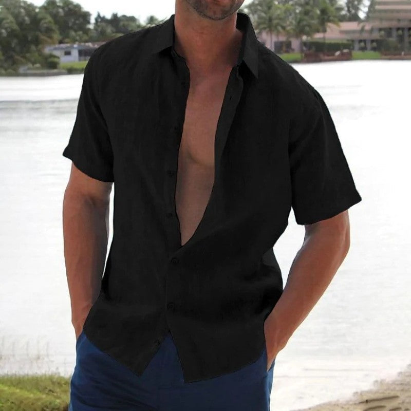 Lässiges Herren Kurzarmhemd mit modernem Schnitt, ideal für Frühling & Sommer. Klassisches Freizeithemd, Herrenmode.
