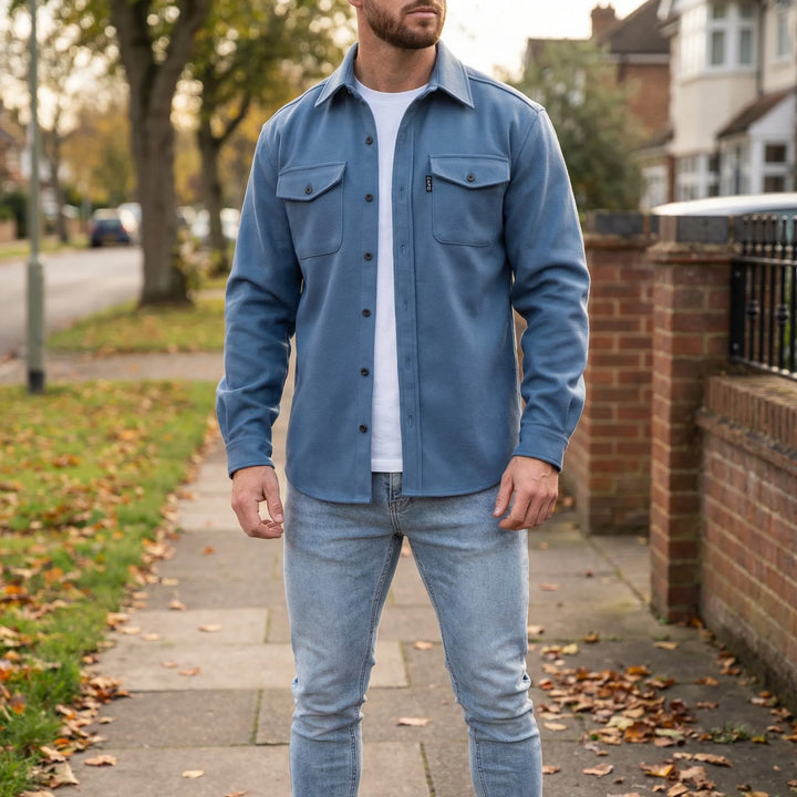 Herren Langärmeliges Overshirt Pablo mit Brusttaschen. Stylisch & komfortabel für Casual Looks.