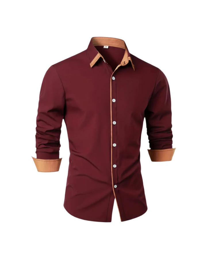 Seitliche Ansicht des Herren Hemdes Klarzug, Langarm Polo, perfekte Modern Fit Passform für Alltag.