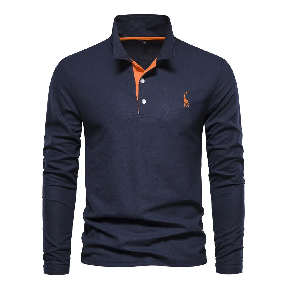 Komfortables Herren Langarm-Polohemd, atmungsaktiv. Stylisches Männer-Polo für Freizeit & Business Casual.