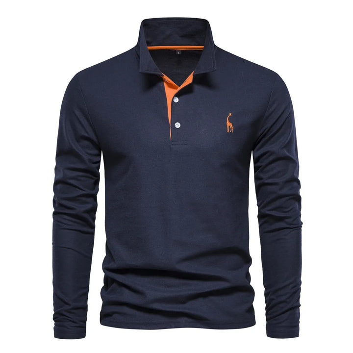 Komfortables Herren Langarm-Polohemd, atmungsaktiv. Stylisches Männer-Polo für Freizeit & Business Casual.