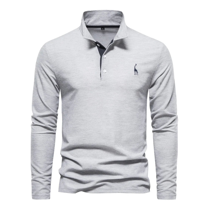 Herbst- & Frühlings-Polohemd für Herren mit langen Ärmeln. Atmungsaktives, elegantes Männer-Polo.