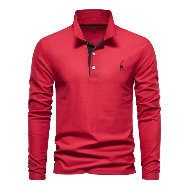 Modernes Herren Polohemd Langarm. Vielseitige Männerbekleidung, atmungsaktiv & elegant für Freizeit.