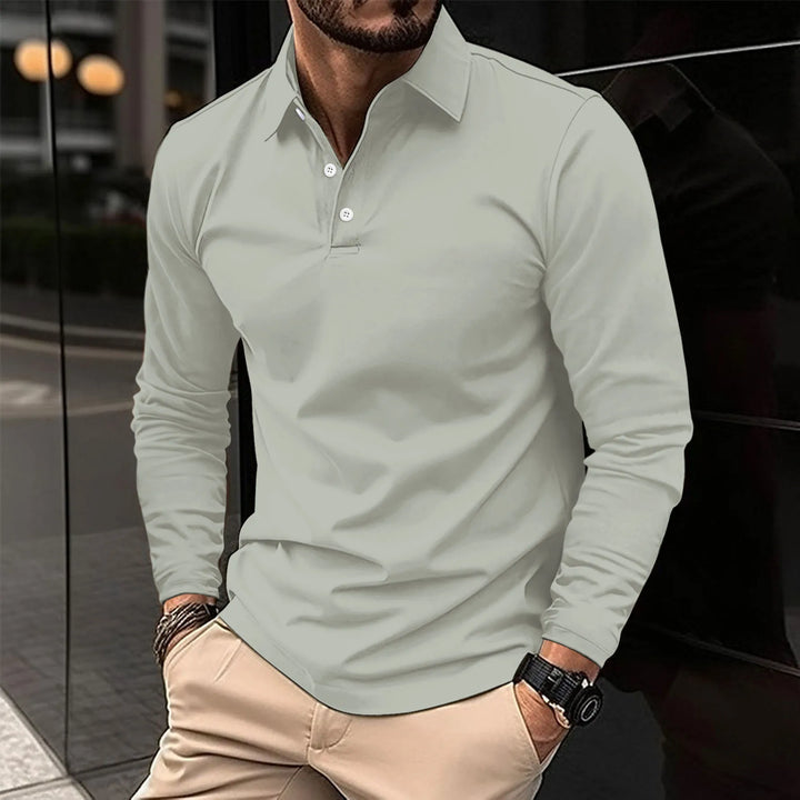Bequemes Herren Langarm-Poloshirt mit elegantem Kragen, optimaler Komfort für jeden Tag.