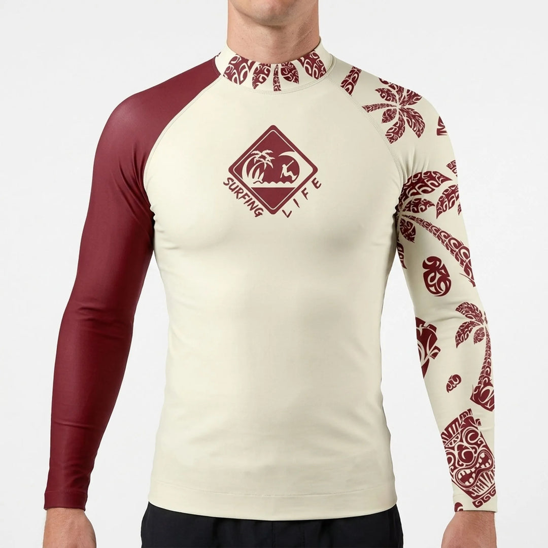 Langärmliges Herren Rashguard, atmungsaktiv und schnelltrocknend, bietet hohen UV-Schutz beim Sport.
