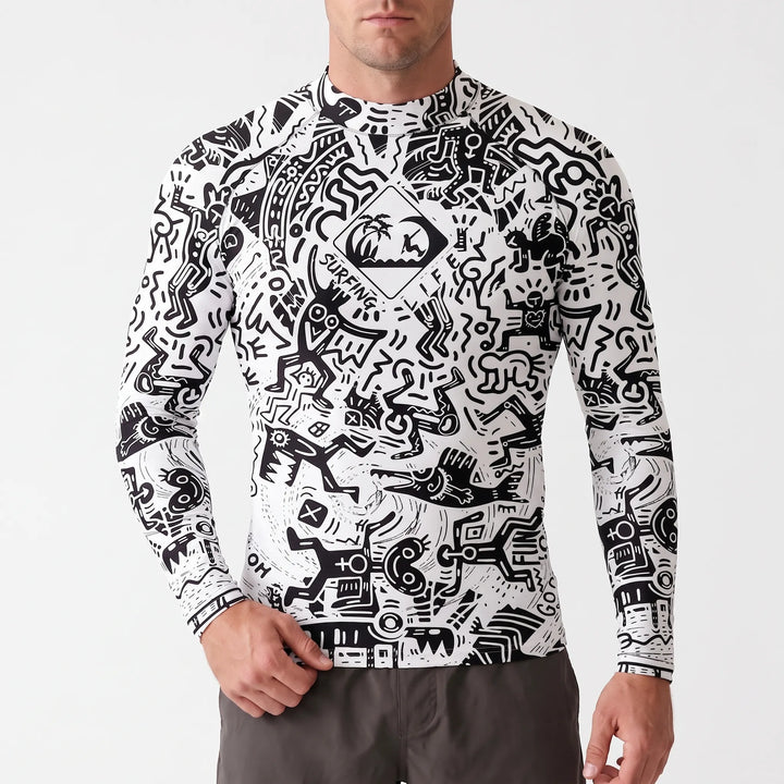 Hochwertiges Herren Schwimmshirt Langarm mit UV-Schutz für optimalen Schutz beim Outdoor-Sport.