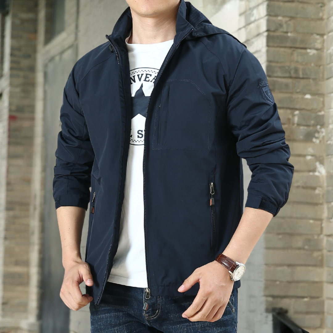 Vielseitige Herren Freizeitjacke für Frühling, Windschutz & Komfort im Regular Fit.