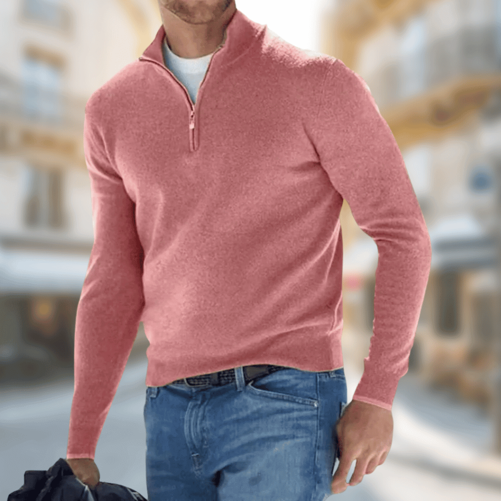 Herren Pullover in neutraler Farbe, leicht und bequem, ein vielseitiges Basic für jede Garderobe.