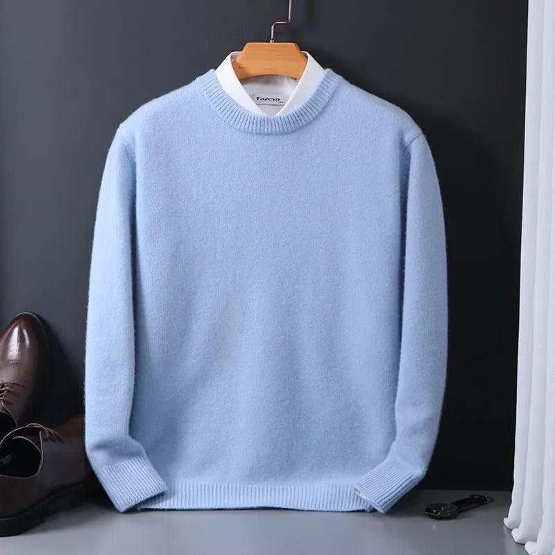 Herren Pullover mit stilvollem geometrischen Muster, ideal für moderne Herbst- und Wintermode.