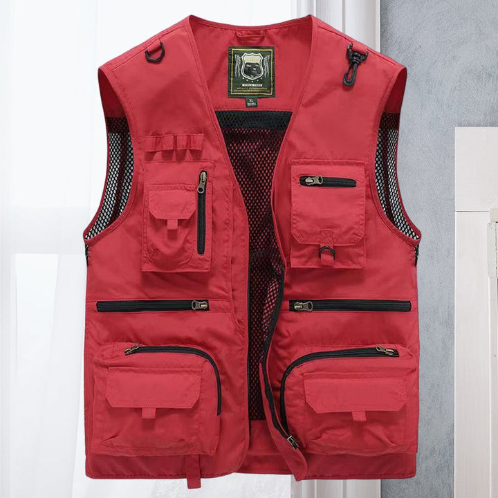 Herren Multitaschen Sommerweste, leicht & atmungsaktiv für Outdoor & Freizeit.