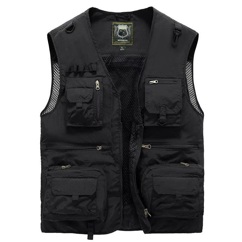 Atmungsaktive Herren Sommerweste mit Multitaschen, hält kühl bei Outdoor-Aktivitäten.