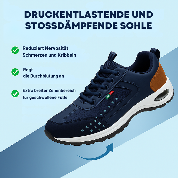 Komfortable Herren Orthopädische Schuhe, atmungsaktiv, rutschfest, mit großzügiger Zehenbox.