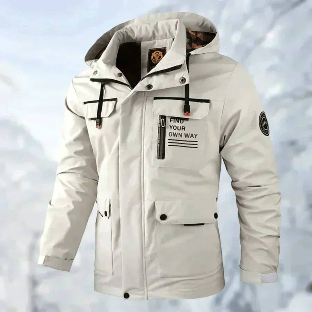 Herren Outdoor-Jacke, wasserdicht & winddicht, modernem Stil, ideal für Alltag und Abenteuer.