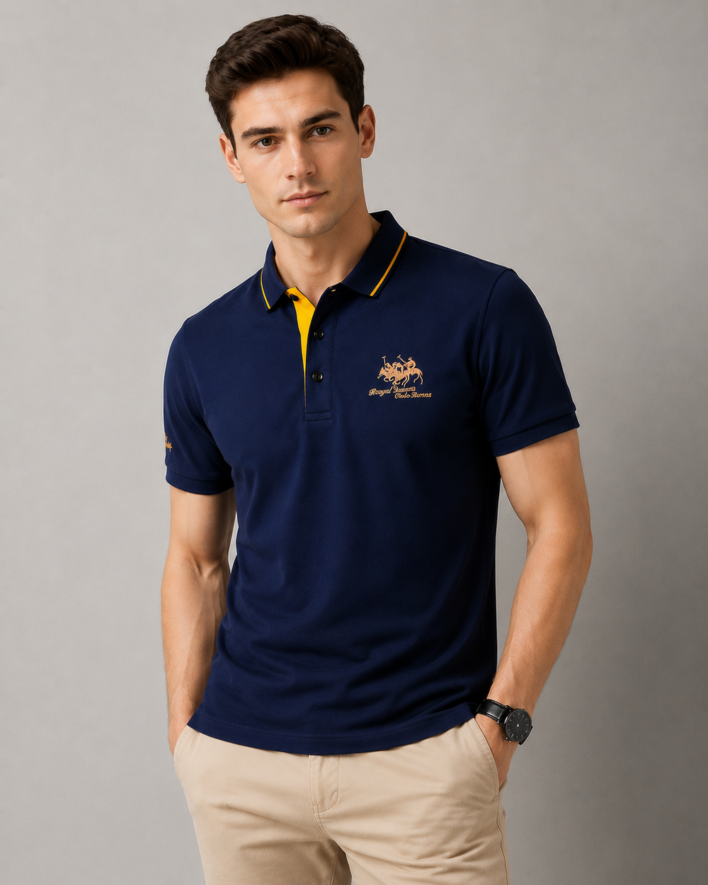 Lässiges Herren Poloshirt aus hochwertiger Baumwolle, perfekt für Frühling und Sommer.