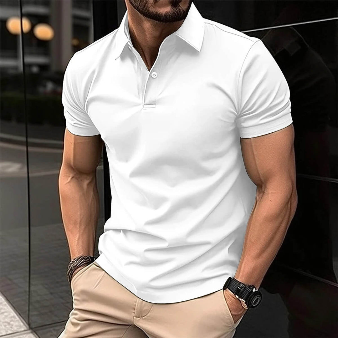 Komfortables, leichtes Herren Sommer-Poloshirt, atmungsaktiv für heiße Tage und Freizeit-Mode.