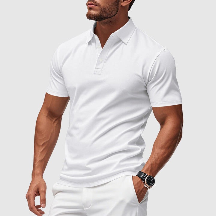 Formstabiles Kurzarm-Poloshirt für Herren. Atmungsaktiv, sportlich & bequem. Perfekt für Business und Freizeit.