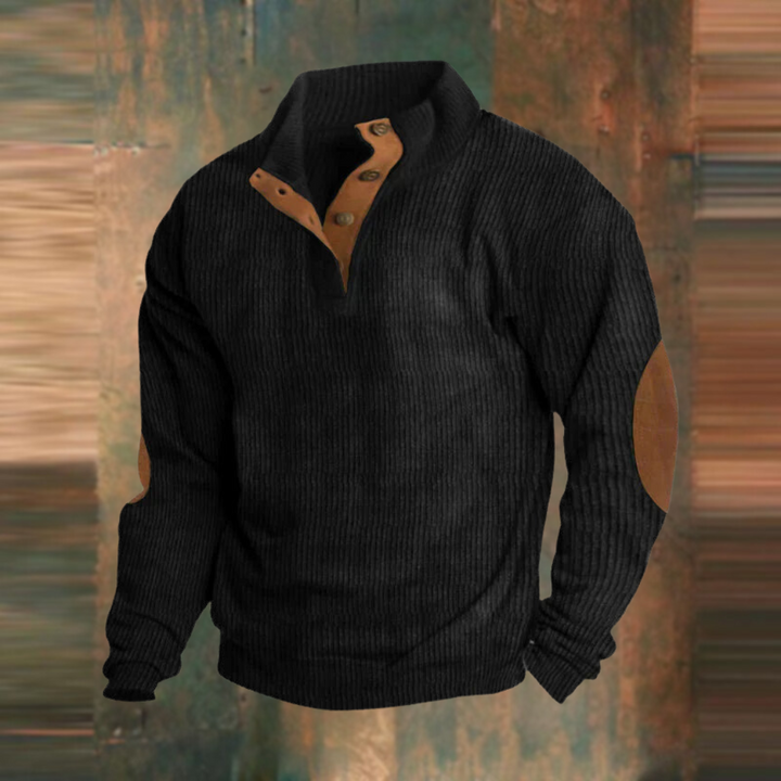 Warmer Herren Strickpullover im Retro-Stil mit Halbreißverschluss. Ideal für Herbstmode & komfortable Freizeit.