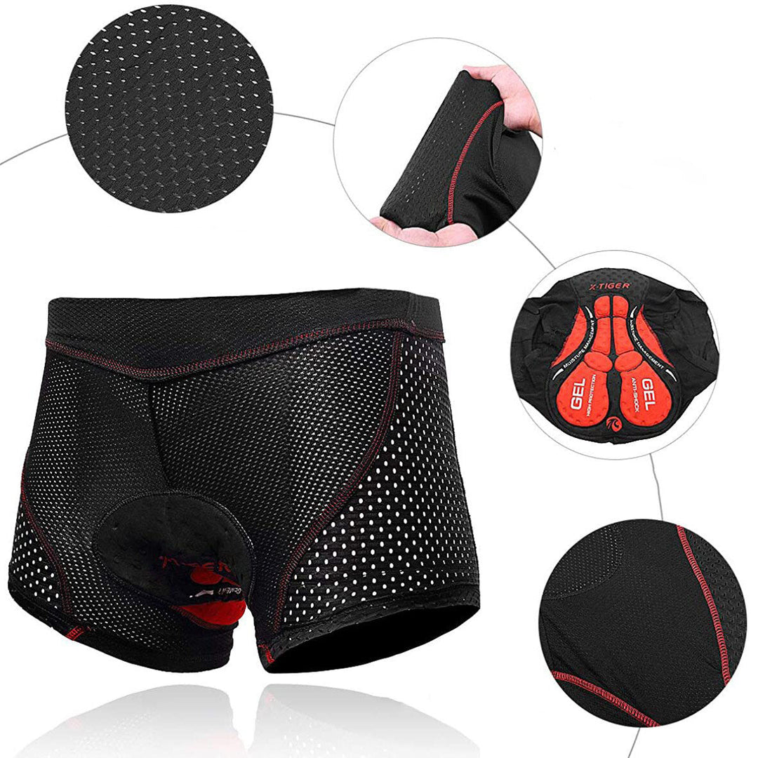 Detailansicht der stoßdämpfenden Polsterung in der Herren Radhose, ideal für maximalen Schutz.
