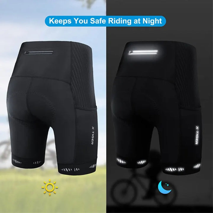 Herren Radhose mit reflektierenden Details für erhöhte Sicherheit und Sichtbarkeit im Straßenverkehr.