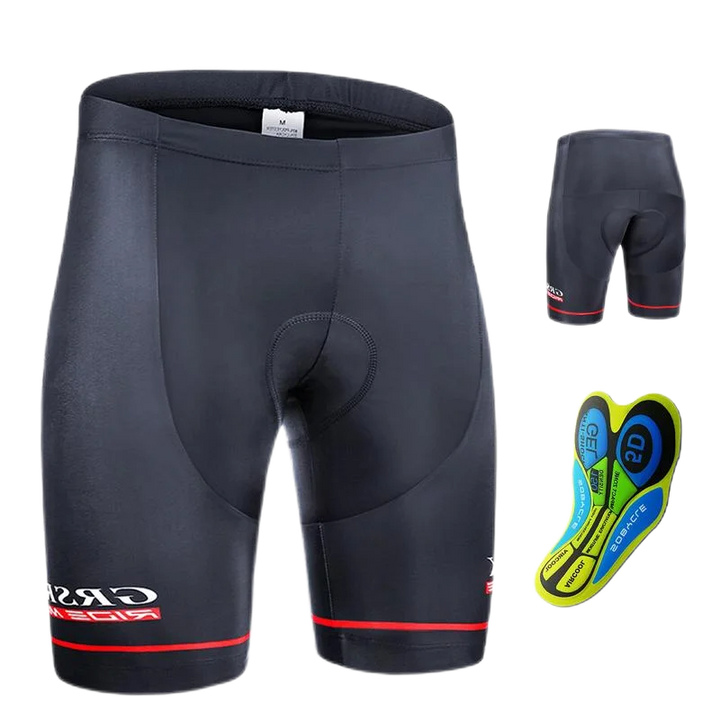 Mountainbiker in atmungsaktiver Herren Radhose mit Gelpolster auf anspruchsvollen Trails.