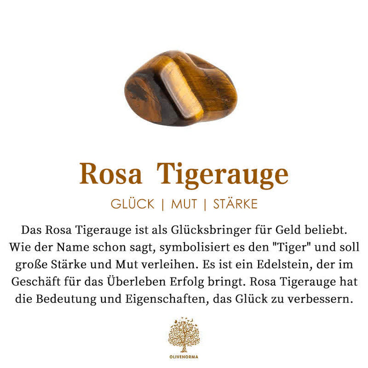 Edle Herren Rosenkranz-Kette aus verschiedenen Natursteinperlen wie Tigerauge mit Kreuz.