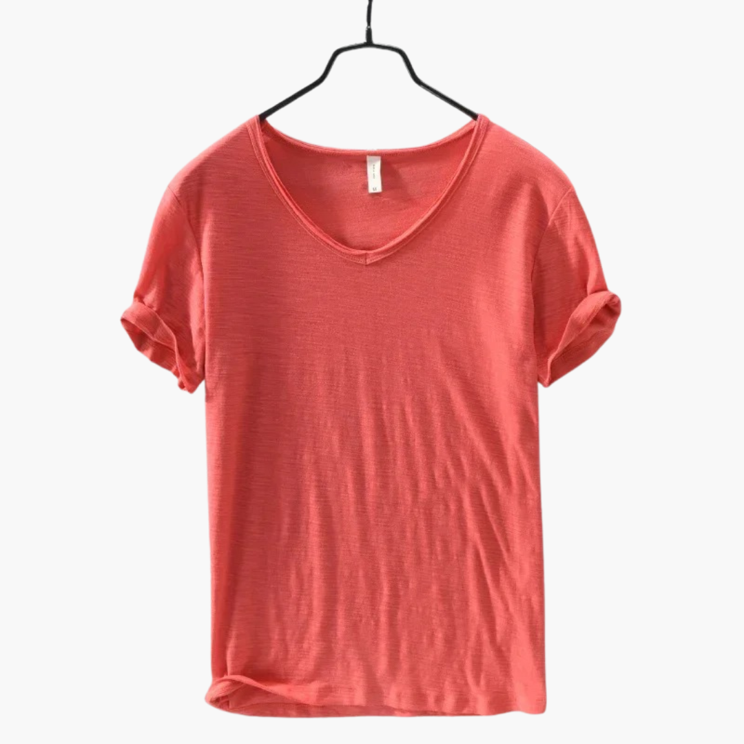 Vielseitiges Herren Kurzarm T-Shirt mit Rundhals, perfekt kombinierbar. Modernes Basic Shirt für Herrenmode & Freizeit.