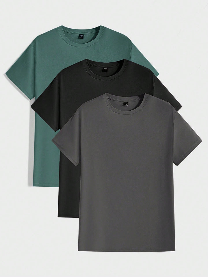 Bequemes & stilvolles Herren Rundhals T-Shirt, feine Struktur für Casual & Sommer Mode.