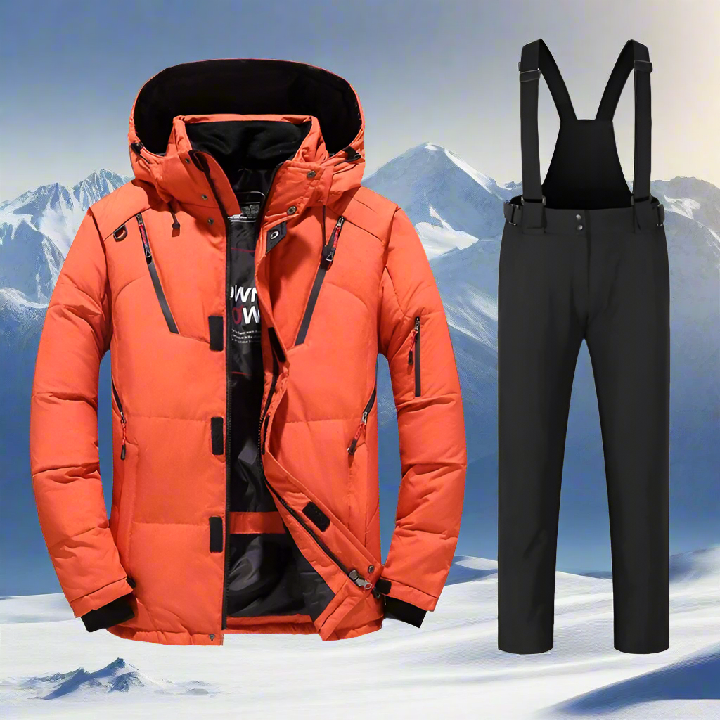 Nahaufnahme der warmen Herren Skihose Kevin, wind- & wasserdicht für die Piste.
