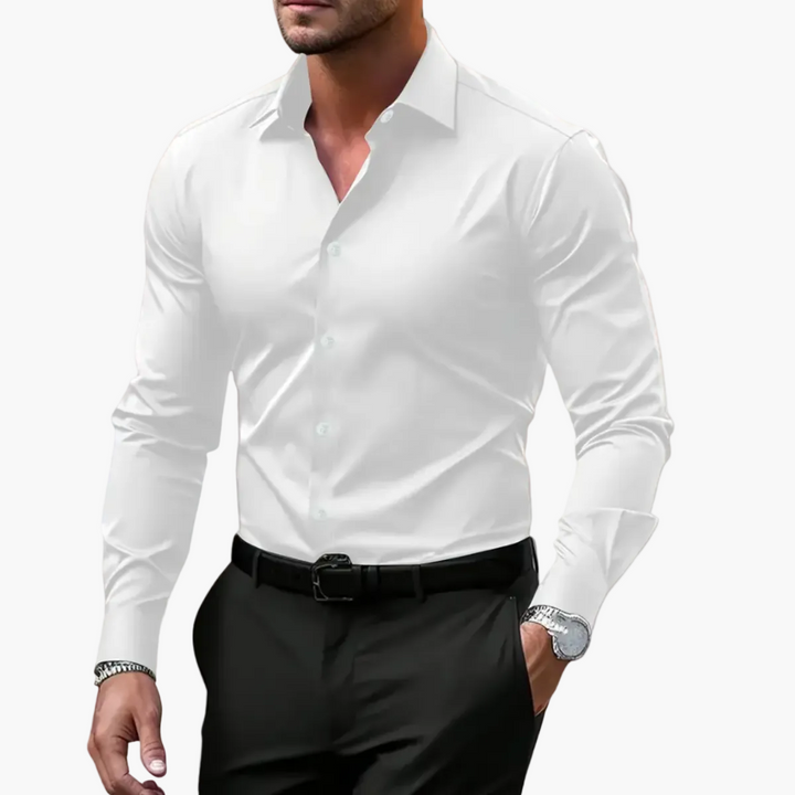 Vielseitiges Herrenhemd Slim-Fit Langarm, klassischer Kragen, ideal für Büro und gehobene Freizeit.