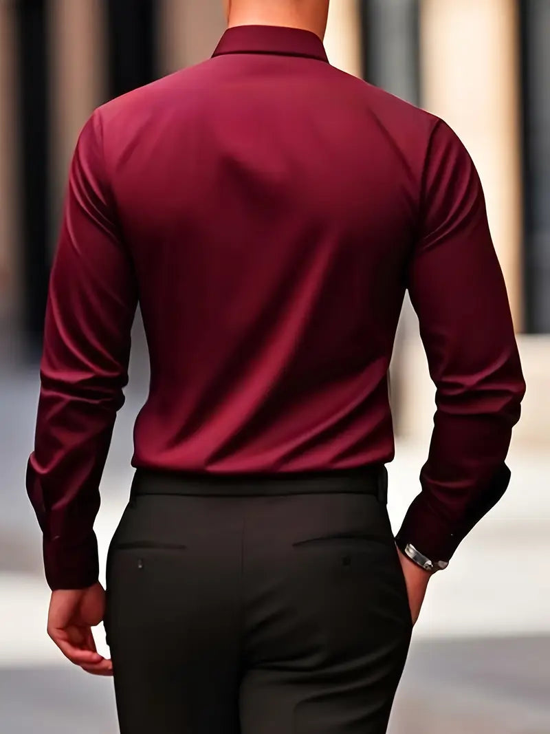 Smart Casual Freizeit Hemd für Männer, Slim Fit, Langarm, modern und bequem.