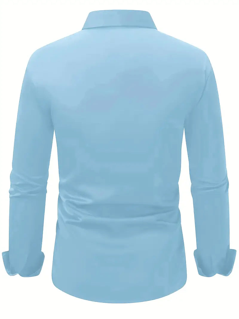 Zeitloses Herren Langarmhemd im Slim Fit Design, vielseitig kombinierbar für alle Anlässe.