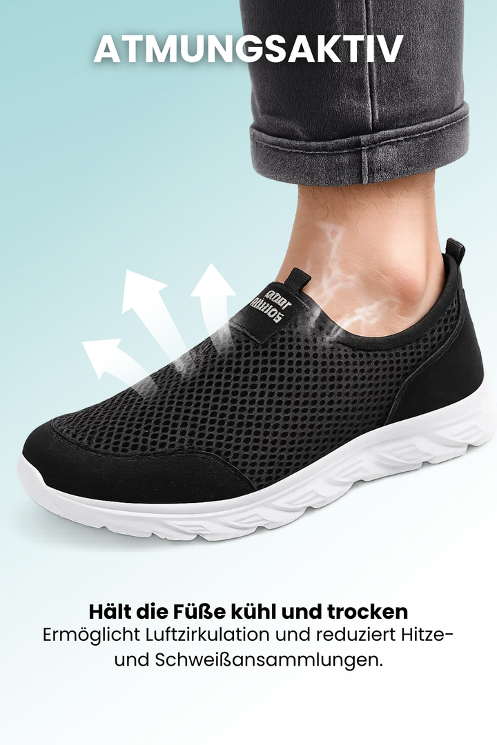 Rutschfeste, leichte Herren Slip-On Sneakers mit atmungsaktivem Obermaterial für höchsten Tragekomfort.