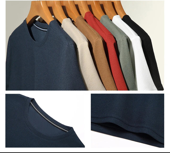 Atmungsaktives Herren Sommer Kurzarmshirt mit Waffelstruktur für höchsten Komfort.