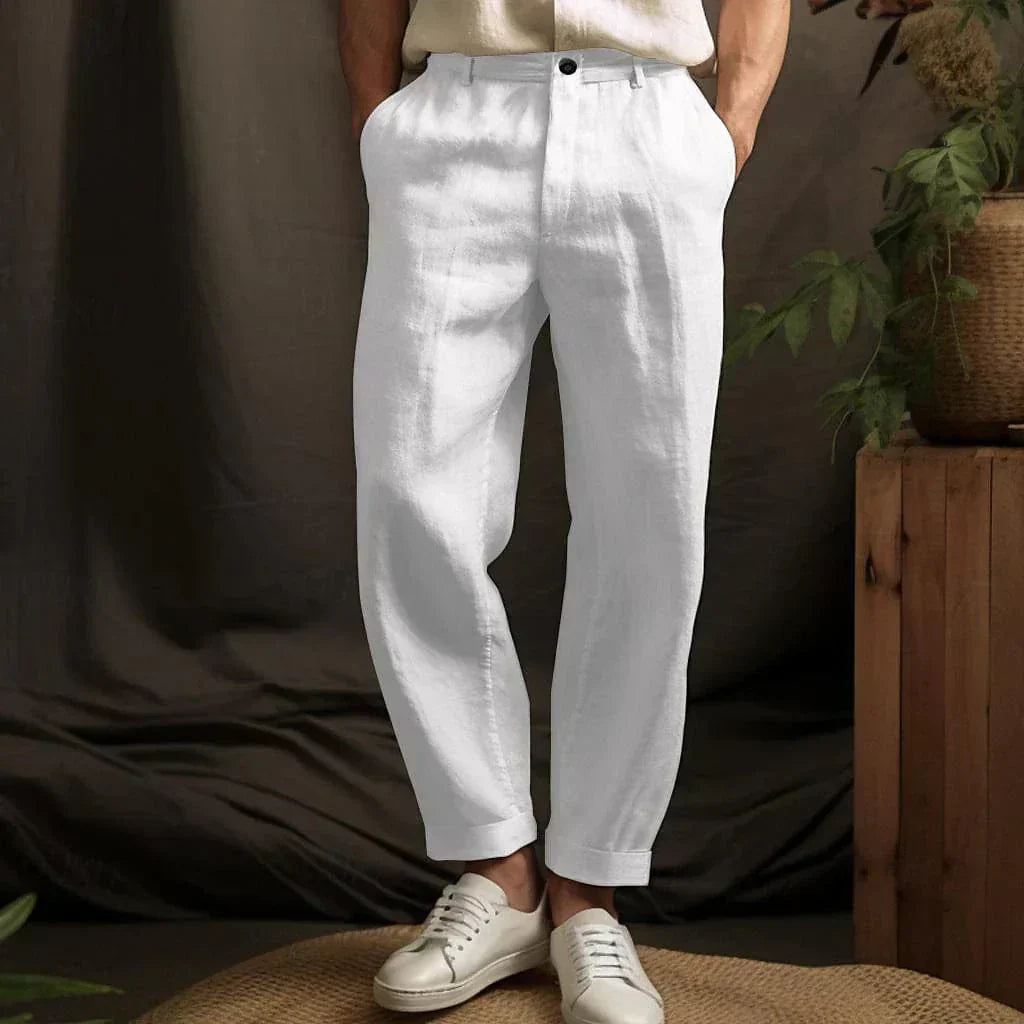 Bequeme Herren Freizeithose mit elastischem Bund für vielseitigen Sommerstil und maximalen Komfort.