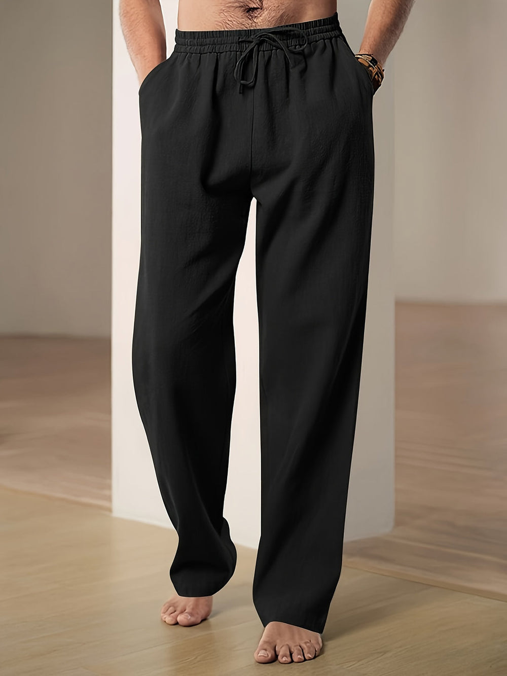 Bequeme Herren Freizeithose mit Kordelzug & elastischem Bund. Perfekt für den Sommer.