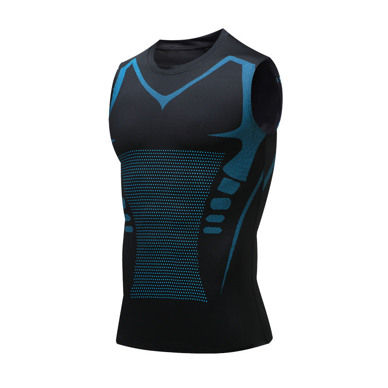 Dehnbare Herren Slim Fit Sportweste in Schwarz für Workout, Bodybuilding & aktives Training.
