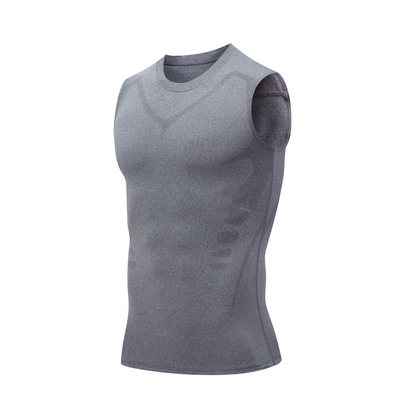 Funktionelle Herren Fitnessweste, dehnbar & slim fit, unterstützt bei Laufen, Gym & Sport.