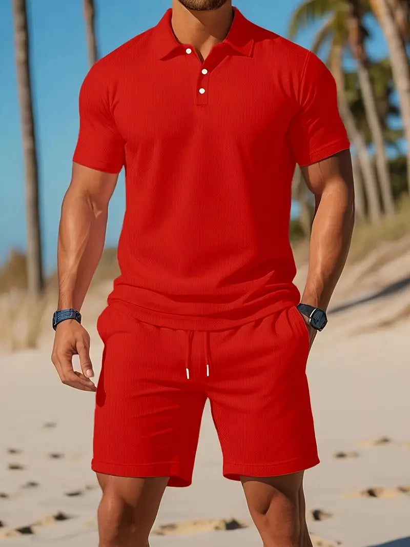 Modischer Herren Freizeitanzug, ideal als Sommeroutfit & Activewear.