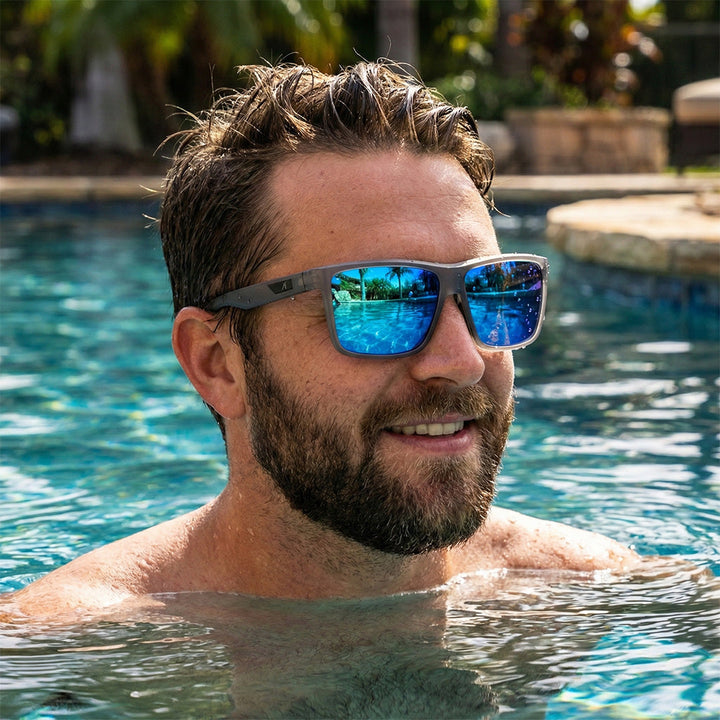 Polarisierte Herren Sportsonnenbrille, UV400, bietet klaren Blick und Schutz beim Angeln.