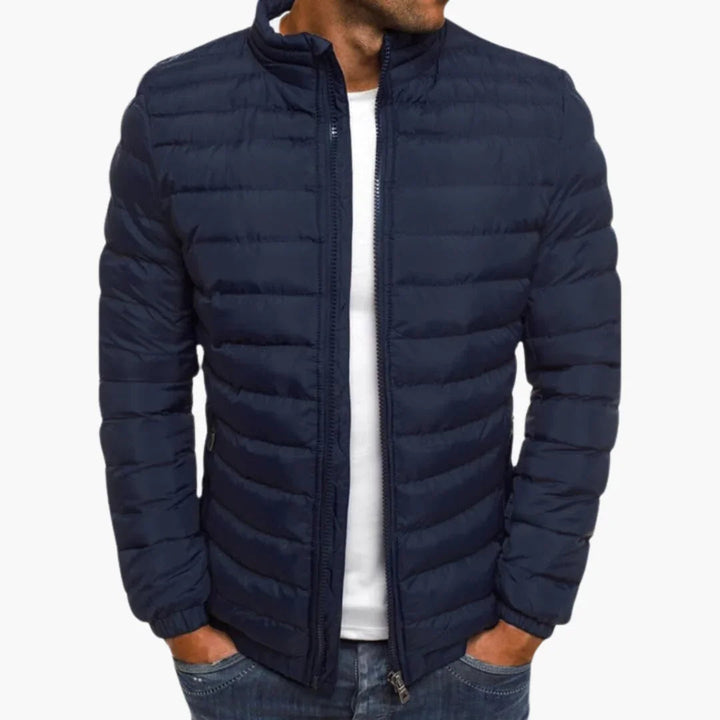 Schwarze Herren Steppjacke, vielseitig als Übergangs- & Freizeitjacke.