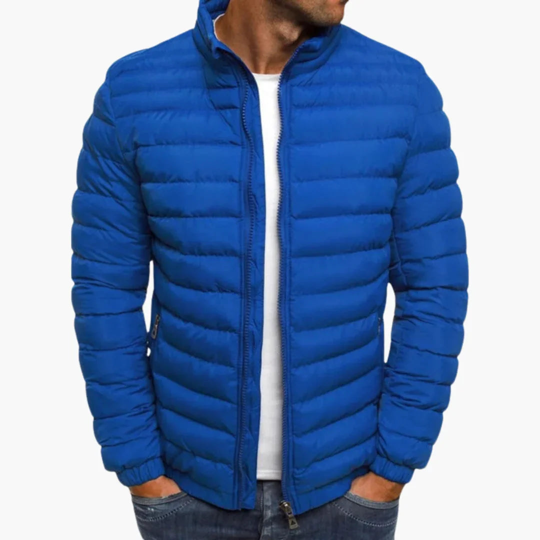 Graue Herren Steppjacke für smarte Casual Outfits, ideal als stilvolle Freizeitjacke.