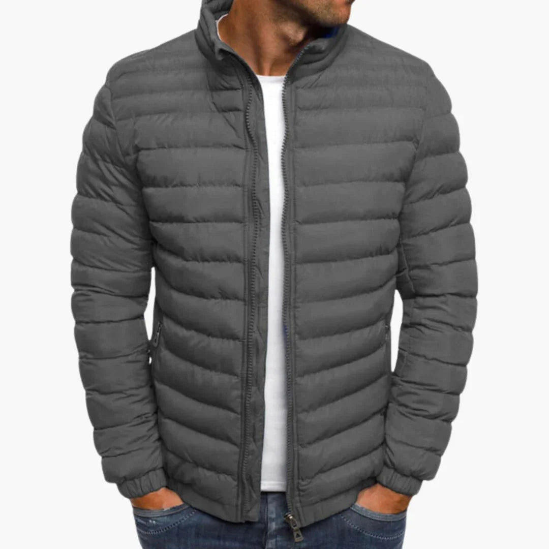 Robuste marineblaue Herren Steppjacke, ideal als warme Freizeit- & Outdoorjacke.