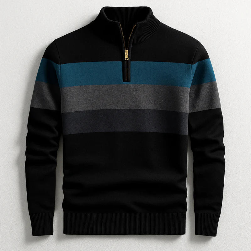 Klassischer Herren Langarm-Pullover: Bequemer Streifenpullover für vielseitige Freizeit-Looks und legere Eleganz.