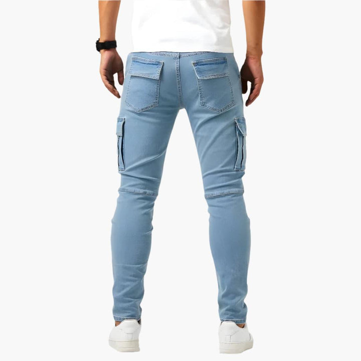 Stilvolle Herren Stretch Cargo-Hose, urban & bequem. Ideale Freizeithose mit praktischen Taschen für Männer.